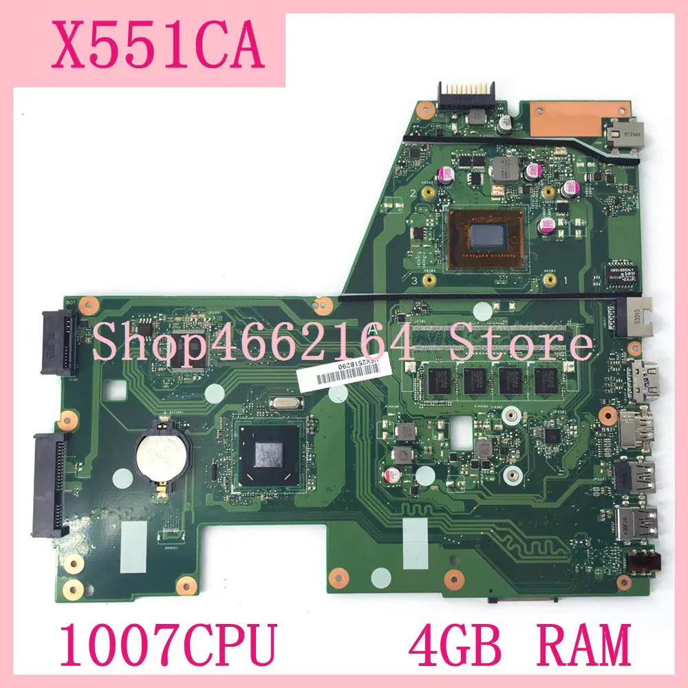 

X551CA motherboard REV2.2 For ASUS X551CA 1007CPU 4GB RAM Laptop motherboard X551CA X551C X551 Notebook mainboard fully tested