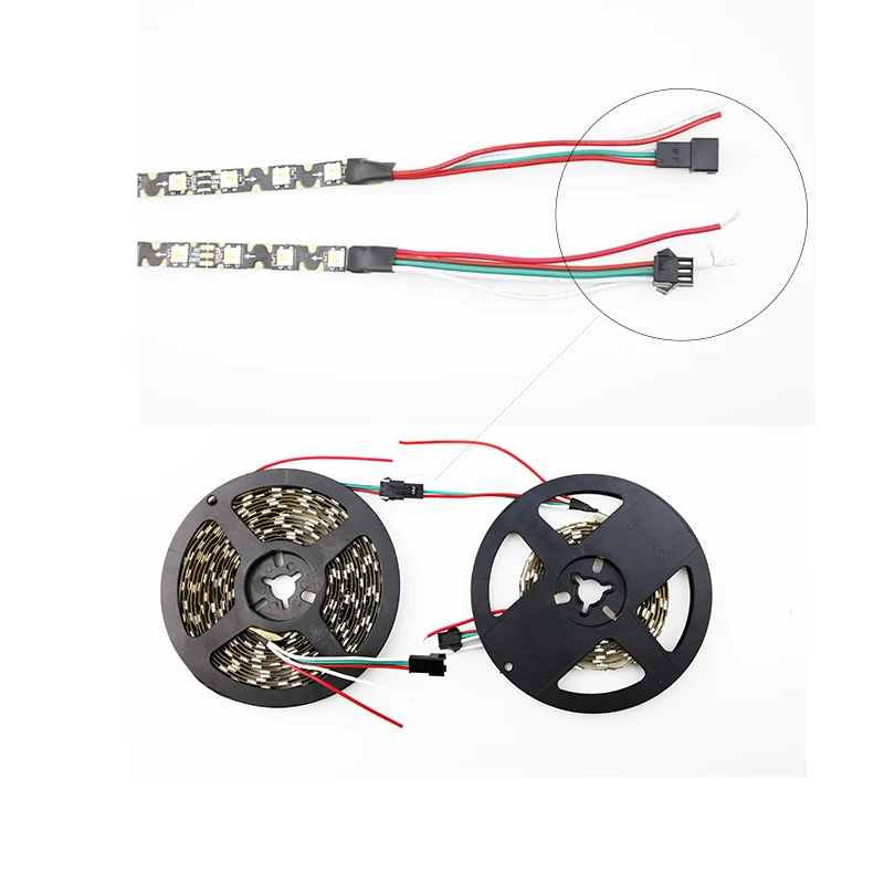 0,5 м/1 м/2 м WS2812B S Форма пикселей светодиодные полосы света 5 в узкая сторона 8 мм 2812 60 пикс./м гибкие программируемые адресуемые гибкие