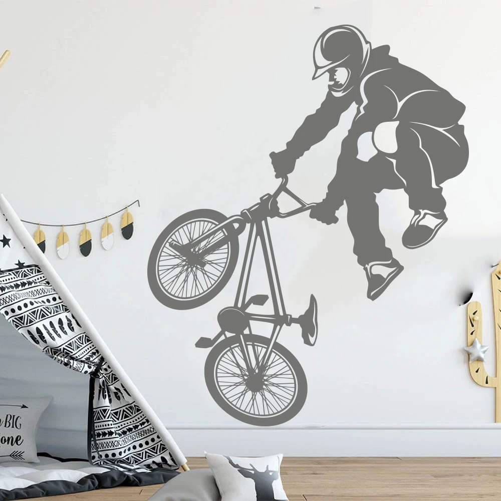 Large Extreme BMX Bicycle Bike Wall Sticker Boy Room Kids Room Dirt Bike Bicycle Wall Decal Playroom Vinyl Decor (3)