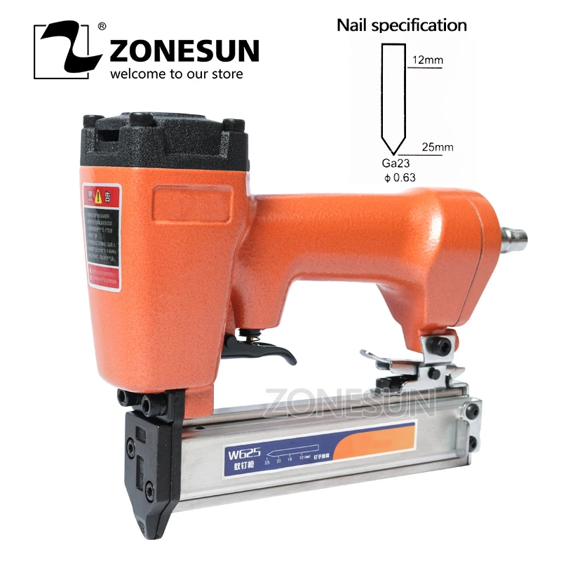 ZONESUN W625 Mosquito Pneumatic Nail Gun Air Stapler Stapling Machine