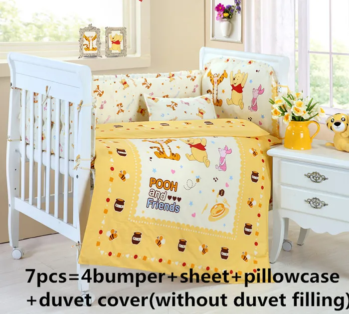 

Promotion! 6/7pcs Baby bedding set crib suits 100% cotton bumper set winter bedclothes, 120*60/120*70cm