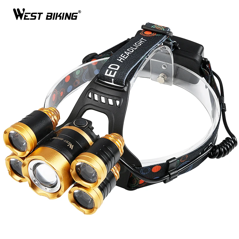 WEST BIKING 600LM велосипед светильник USB Перезаряжаемые Водонепроницаемый 5 светодиоды