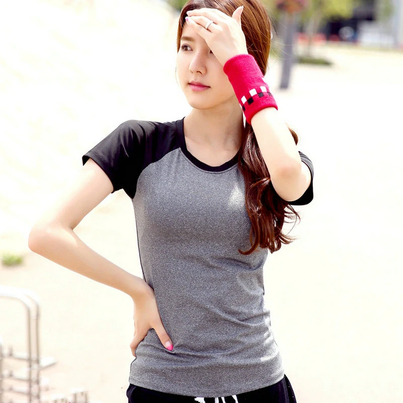 

8 Color Women comfortable Gym Short Sleeve Elastic Yoga Sport Jersey T Shirt Fitness Women's Running Tops Tee Quick Dry Shirts