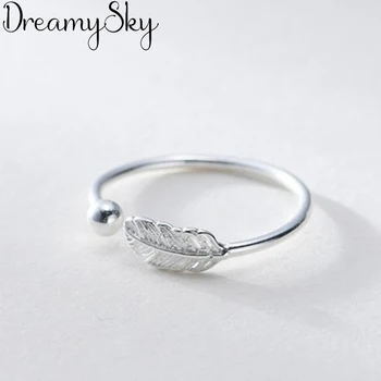 

Trendy Korean Style S925 Leaf Rings For Women Bridal Luxury Sterling Silver Jewelry Girls Fancy Ring joyas de plata 925