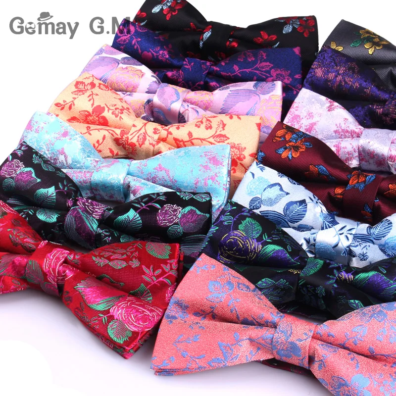 

Men Bow Ties Newest Polyester Bow Tie For Men Brand Male Floral Jacquard Bowtie Necktie Business Wedding Gravata Borboleta