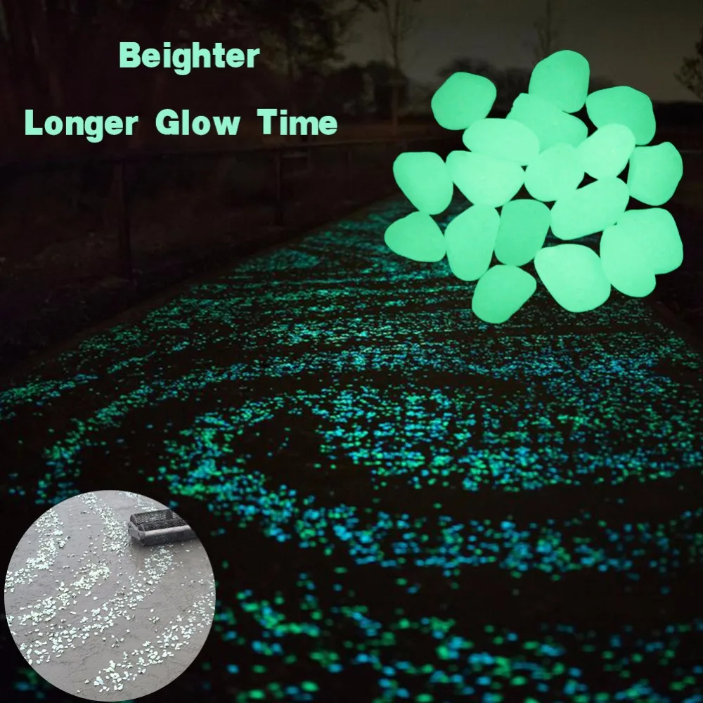 Buy 200 Pcs Glow in the Dark Garden Pebbles Glow Stones Rocks for Walkways