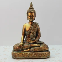 Винтажная статуя золотого будды, таиландский Будда, статуэтка индуса фэншуй, миниатюрная Статуэтка для медитации, аксессуары для украшения дома