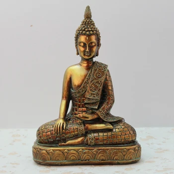 

Vintage Golden Buddha Statue Thailand Buddha Sculpture Hindu Fengshui Figurine Meditation Miniature Home Decoration Accessories