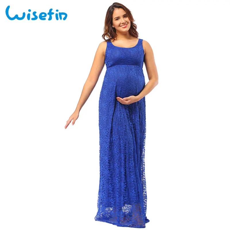 

Wisefin Pregnancy Maxi Dresses Lace Maternity Dresses Summer Sexy Vestido Maternity Long Dress Photography Pregnant Clothing