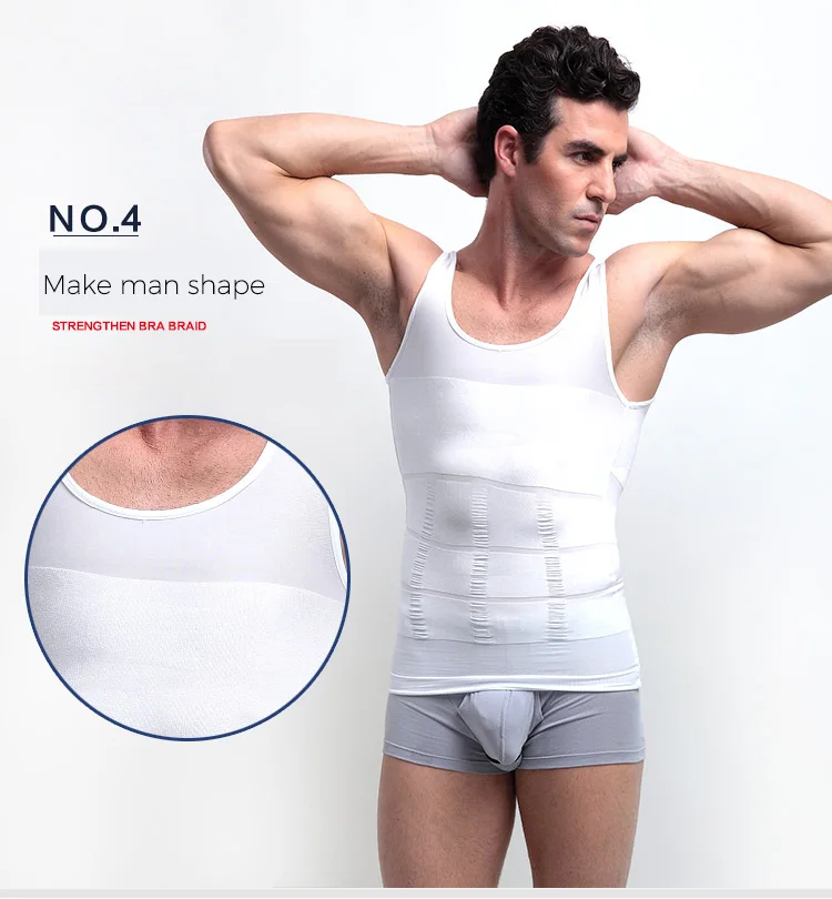 Slimming Underwear Body Shaper Men Corset Waist Cincher Vest Bodysuit Men Tummy Belly Waist Slim Shapewear faja hombre tshirt (19)