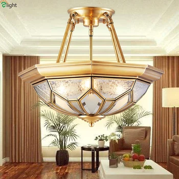 

Europe Lustre Copper Led Chandeliers Luminarias Glass Dining Room Led Pendant Chandelier Lighting Light Hanging Lights Fixtures