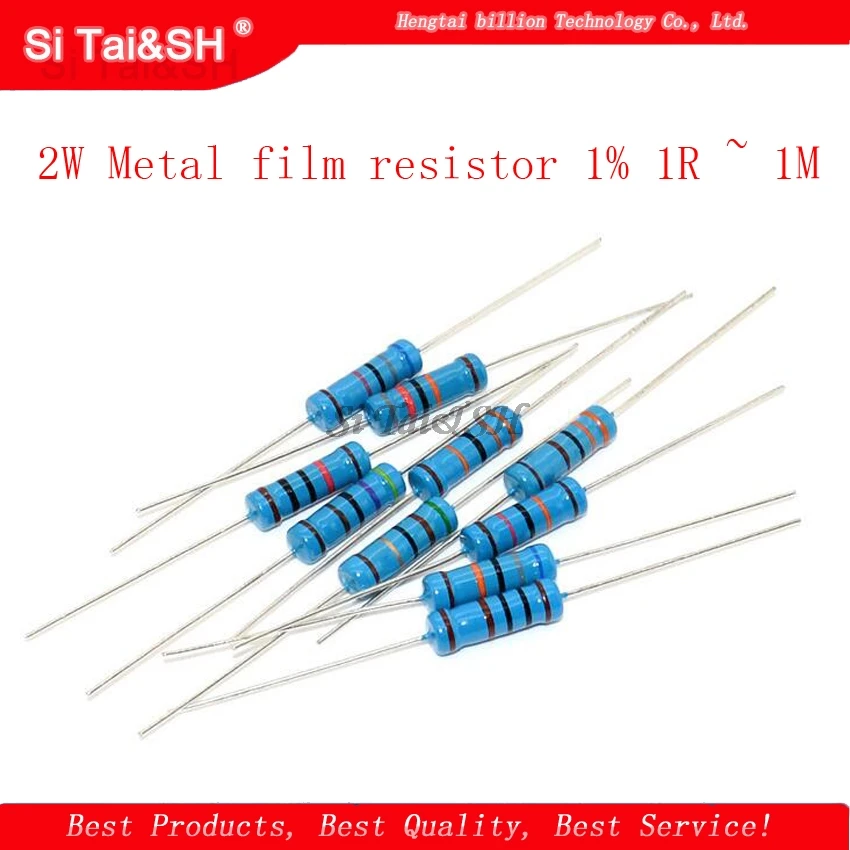 20 штук 2W металлический пленочный резистор 1% 1R~ 1 м 2.2R 4.7R 10R 22R 47R 100R 220R 470R 1-10 K 100 к 2,2 4,7 10 22 47 100 220 470 Ом