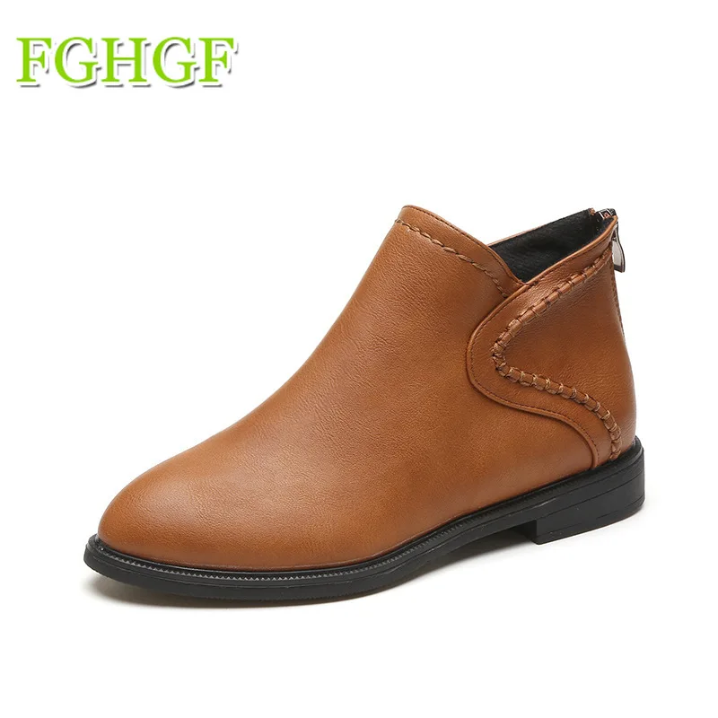 

Women Ankle Martin Boots 2018 Autumn Female Casual Shoes Woman Flat Fashion Platform Round Solid Comfortable