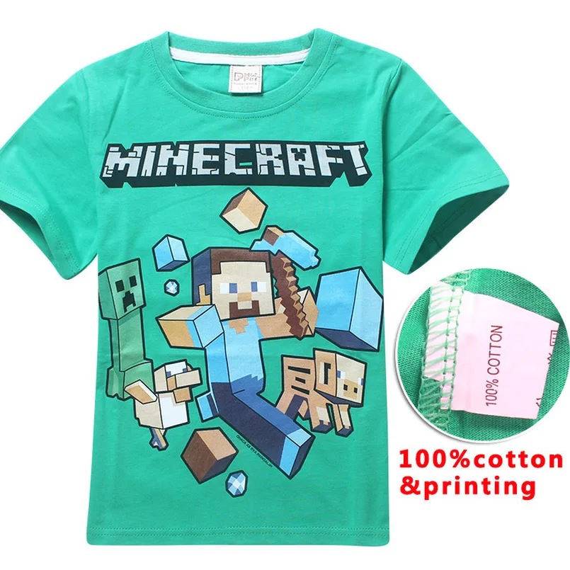2018 summer Minecraft print cartoon Boy T-shirt Short Sleeve t-shirt 100% Cotton Children Tees Baby boys Top Kids Casual blouse 2018 summer Minecraft print cartoon Boy T-shirt Short Sleeve t-shirt 100% Cotton Children Tees Baby boys Top Kids Casual blouse