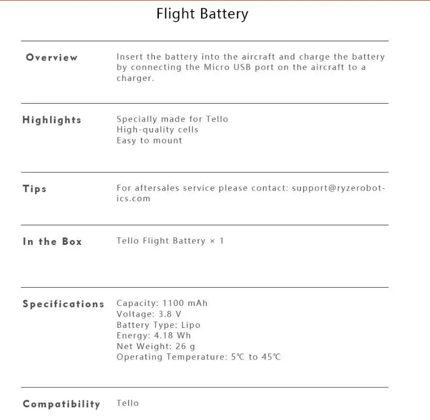 2 шт. DJI Tello летная батарея 1100 мАч 3,8 в для DJI Tello аксессуары для дрона