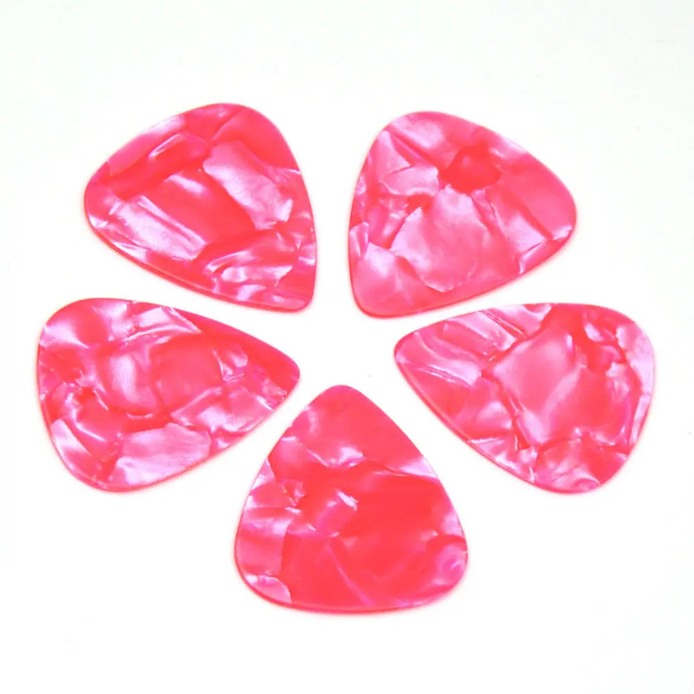 

100pcs/lot Celluloid Guitar Picks Plectrums Pink Pearl 0.46mm 0.71mm 0.96mm 1.5mm for Acoustic Electric Guitar Bass