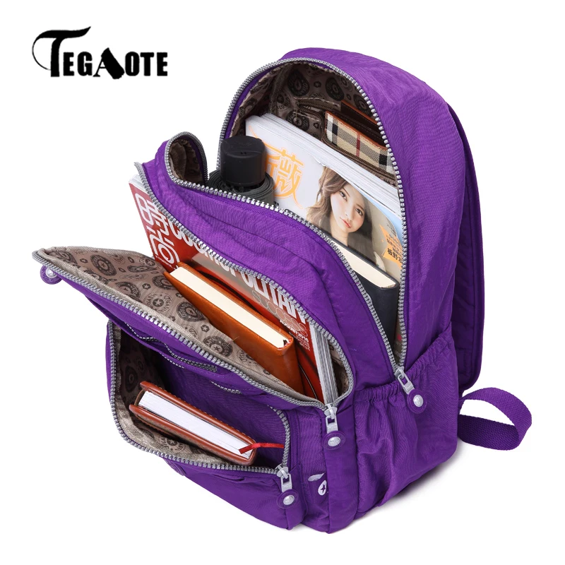 TEGAOTE мужской школьный рюкзак для подростков, Mochila Masculina, рюкзак для путешествий, женская школьная сумка, нейлоновая, унисекс, 15,6 дюймов, сумки для ноутбука