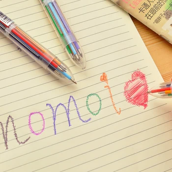 

1pc DIY Cute 6in1 Colors Office School Stationery Promotion Gift Creative New Writing Colorful Multi Color Ballpoint Pens