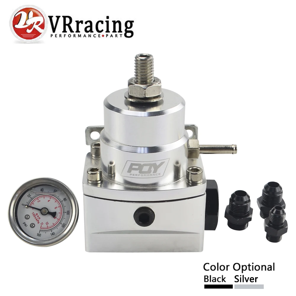 

VR RACING - AN8 high EFI pressure fuel regulator w/ boost -8AN 8/8/6 PQY Fuel Pressure Regulator with gauge VR7855