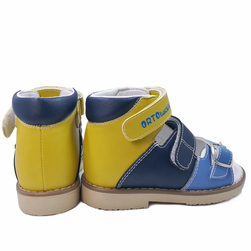 Детская одежда для мальчиков; разноцветная корректирующие ортопедические экшн кожаные сандалии модная летняя обувь для мальчиков