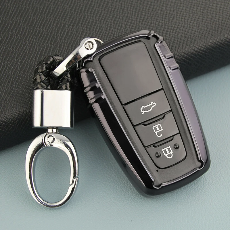 

Black Smart Car Key Case Holder Fob TPU Protective Parts For Toyota RAV4 2019