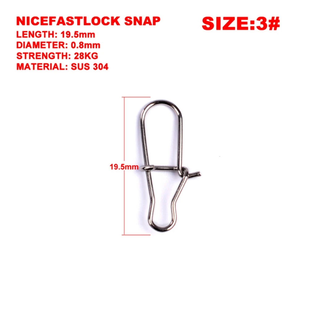 50pcs/lot Fishing Accessories Nice Snap Fishing swivel Hook Lure Connector