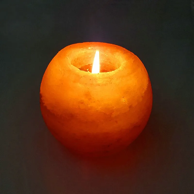 

Glowing Attractive Air Purifying Night Lamp Crystal Himalayan Natural Salt Rock Night Light Night Lamp Tea Lights Candle Holder