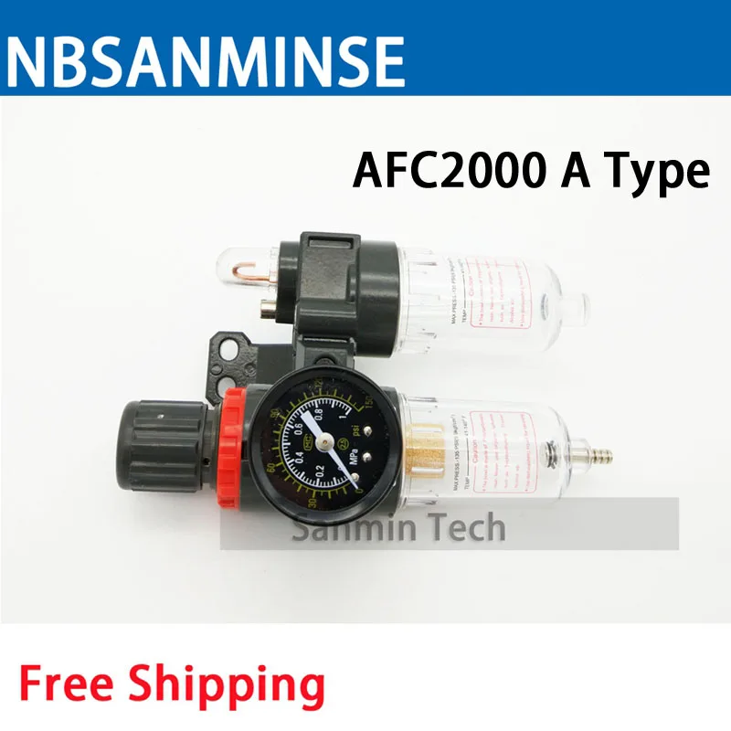 

Air Preparation Unit AFC 2000 BFC 2000 1/4 3/8 1/2 Air Source Unit AIRTAC Type Air Compressor Filter Regulator Auto Drain Sanmin