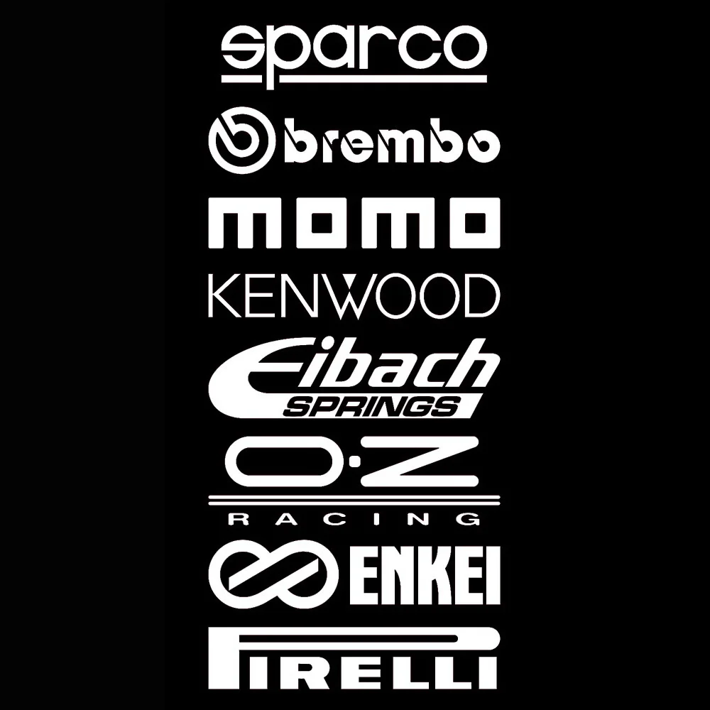  8Pcs Car Door Stickers Set Sticker Car Kit Sponsor Technical Reflective Sticker Waterproof Racing D