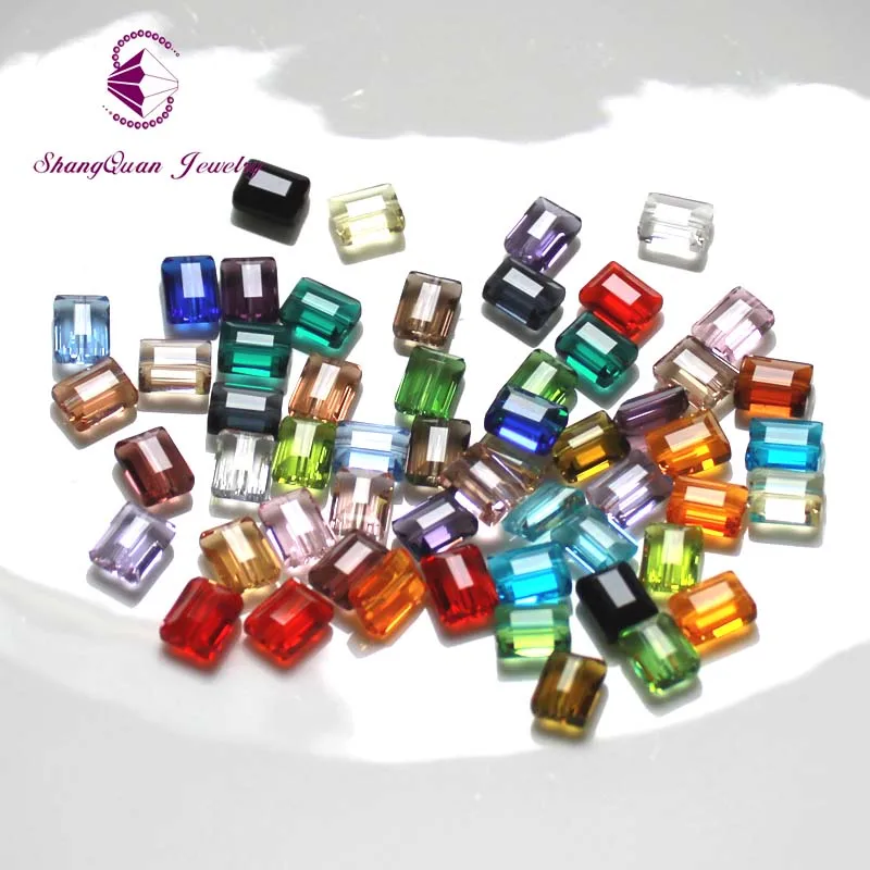 

FREE SHIPPING 8x6MM RECTANGLE Multi Color SPACER LOOSE BEADS STONES FOR DIY NECKLACE BRACELAT JEWELRY MAKING 100PCS