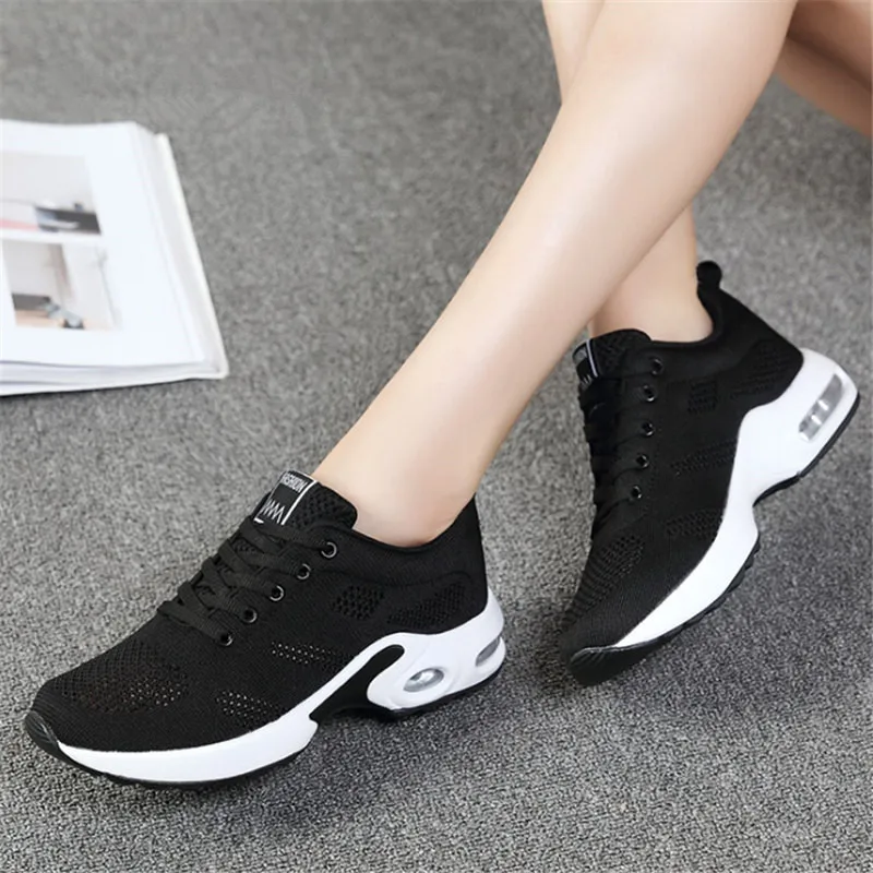 

New Woman Casual Shoes Four seasons mesh Leather Sneakers Women chaussure femme Air damping zapatos de mujer tenis feminino free