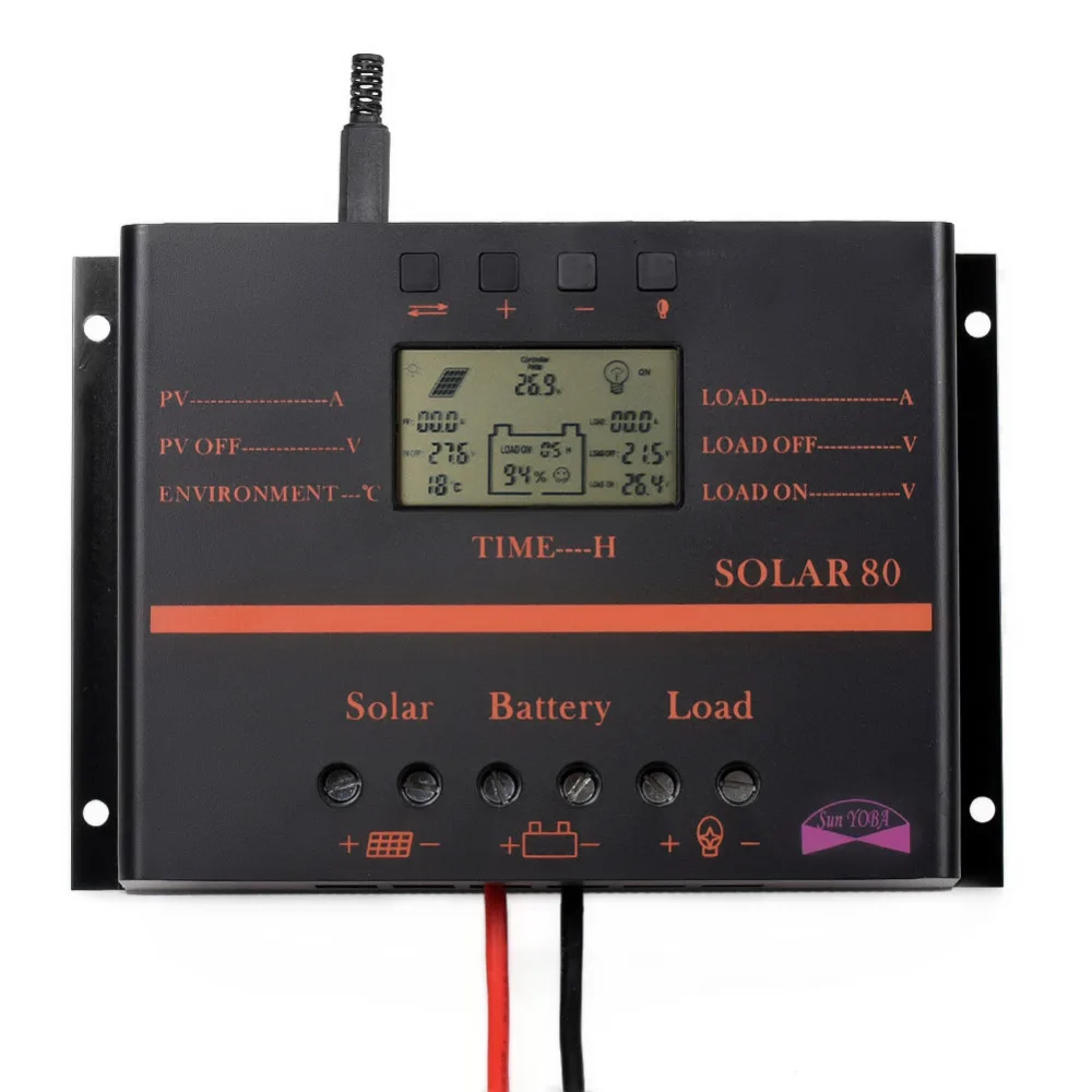 

MPPT Solar 12V 24V 80A PWM with Max 1920W Solar Panel for solar system LCD controller and solar-SOLAR 80