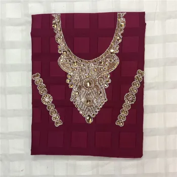 

2019 Latest dubai fabric soft swiss voile lace in switzerland high quality jacquard brocade fabric with Breast collar