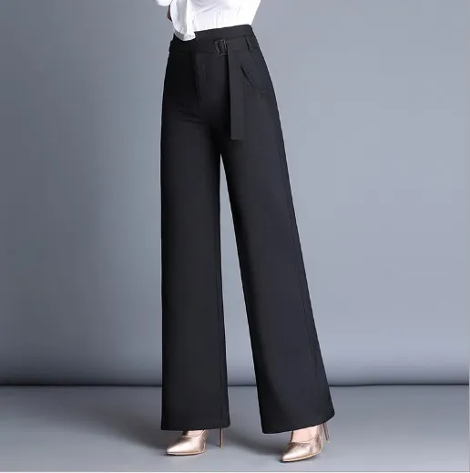 Womens High Waist Pants Loose Plus Size 4XL Wide Leg Pants