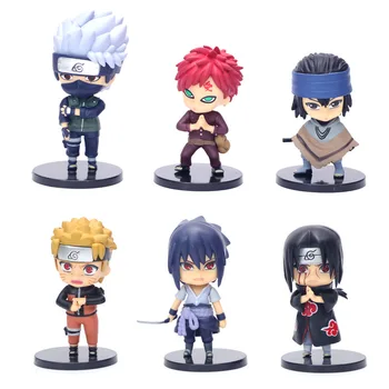 

Anime Naruto Uzumaki Naruto Uchiha Sasuke Sabaku no Gaara Hatake Kakashi PVC Action Figure Model Toys Doll Gift 6pcs/set