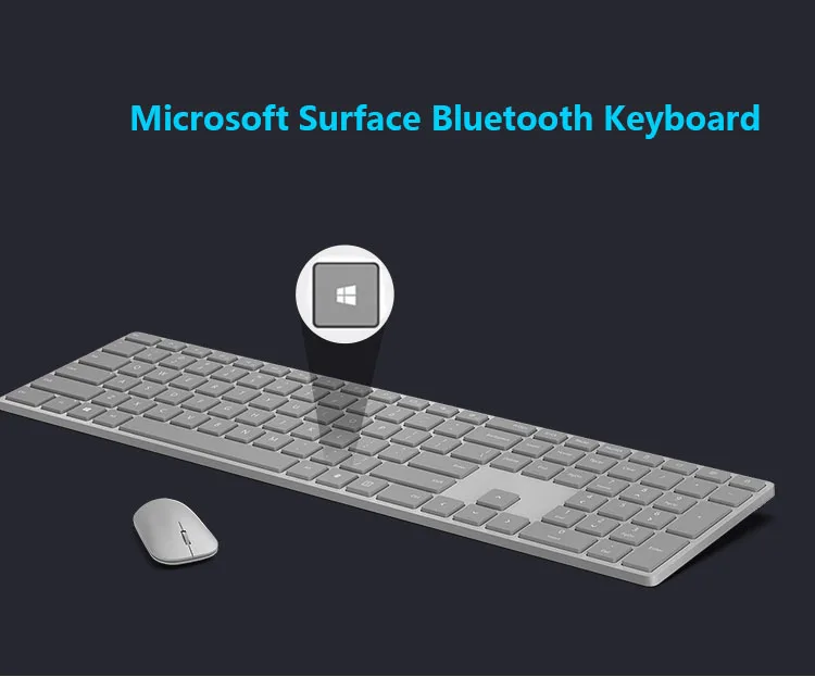 Беспроводная клавиатура microsoft Surface металлическая тонкая Bluetooth 4,0 английская клавиатура ПК компьютер