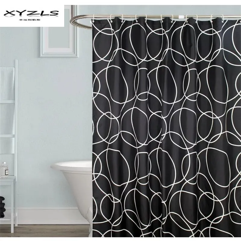 XYZLS Waterproof Shower Curtain Modern Endless Printed Polyester Bath