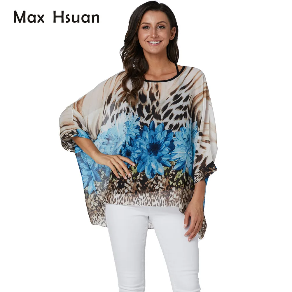 Женские шифоновые топы Max Hsuan новинка 2019 модная летняя рубашка в стиле бохо
