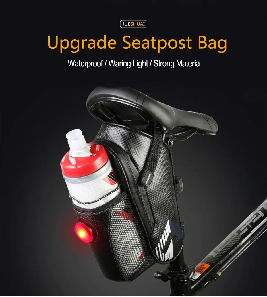 Best Warning Light Bike Bag Bicycles Cycling Kettle Bag on a Frame Multifunction Bags Bike Accessories Bicycle Backpack sacoche velo 0