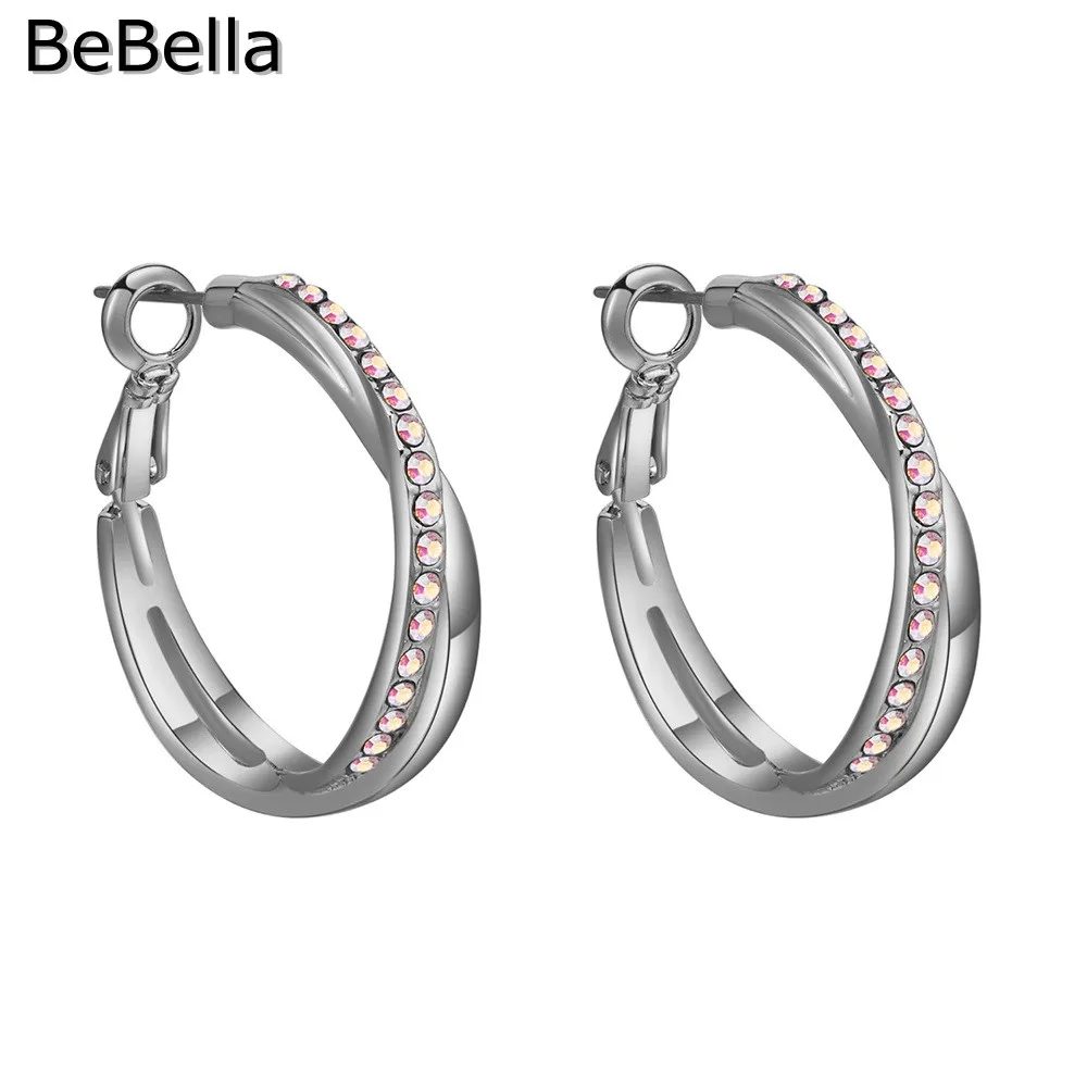 Серьги с кристаллами BeBella vindicate чешскими модные оригинальные для женщин и девочек
