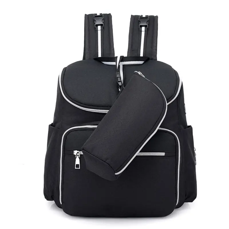 

Multi-functional Baby Diaper Mummy Backpack Large Capacity Nappy Organizer USB Charging Port with Nursery Bottle Thermal Bag
