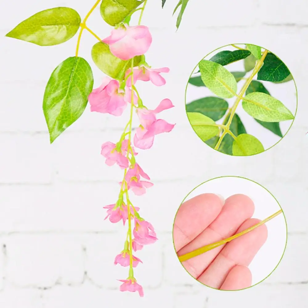 QIFU 2M Artificial Flowers For Wedding Arch Decorations Artificial Flowers Vine Hanging Wall Fake Flower Rattan For Outdoor QIFU 2M Artificial Flowers For Wedding Arch Decorations Artificial Flowers Vine Hanging Wall Fake Flower Rattan For Outdoor