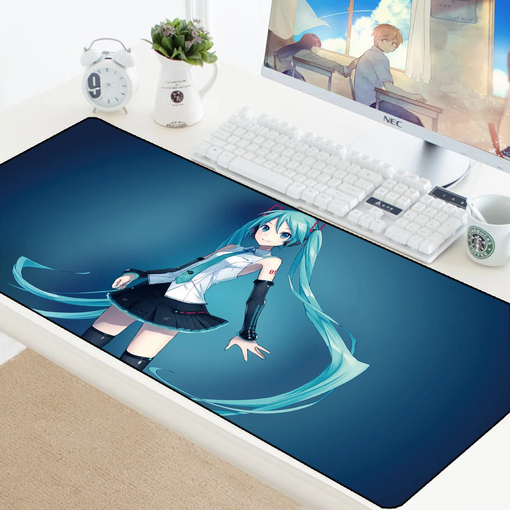 70x30cm XL Lockedge Large Gaming Mouse Pad Computer Gamer Anime Rubber Pad Keyboard Mouse Mats Desk Mousepad for PC Hatsune Miku