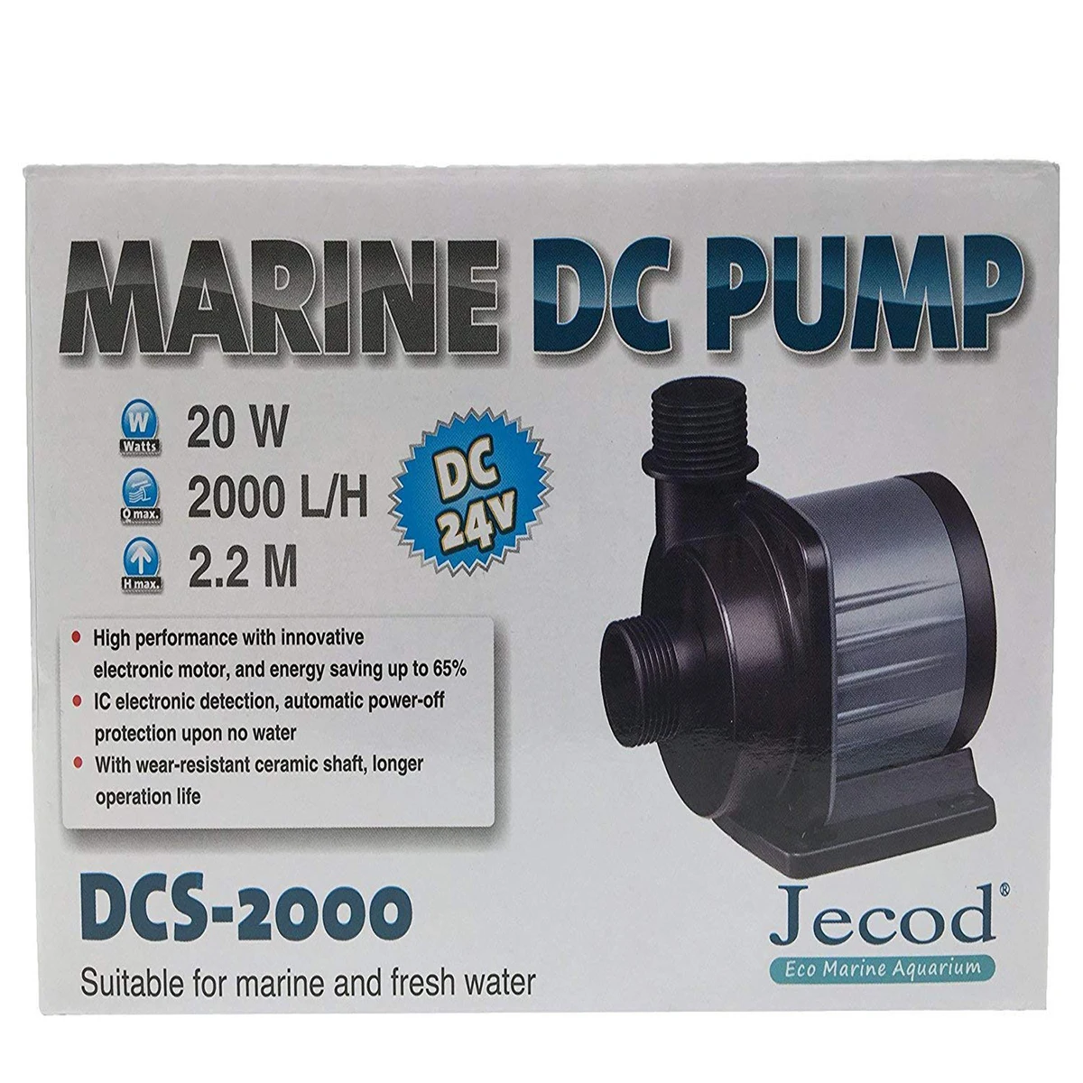 

Jecod/Jebao DCS-2000 Nano Submersible DC Pump for Marine Aquarium Fish Tank Water Return Pump Adjustable Sump Pump 2000L/h