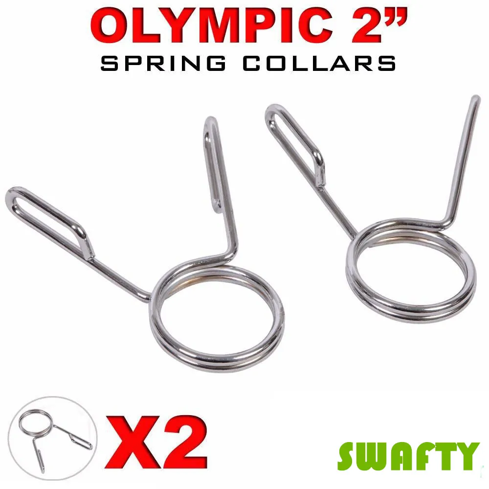 

2 X Olympic 2" Spring Collar Weight Bars Clips High Grade Steel Dumbbell Barbell Clamp Bar 50mm Weight Lifting Gym Lock