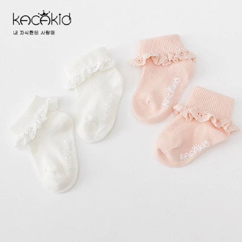 

Kacakid Baby Socks Girls lace Anti-slip socks Children Sock kid's Gift 2pairs/lot