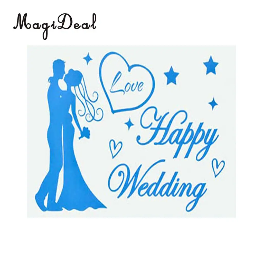 Romantic Happy Wedding Stickers Decal Jumbo Clear Bobo Balloons DIY Decorations