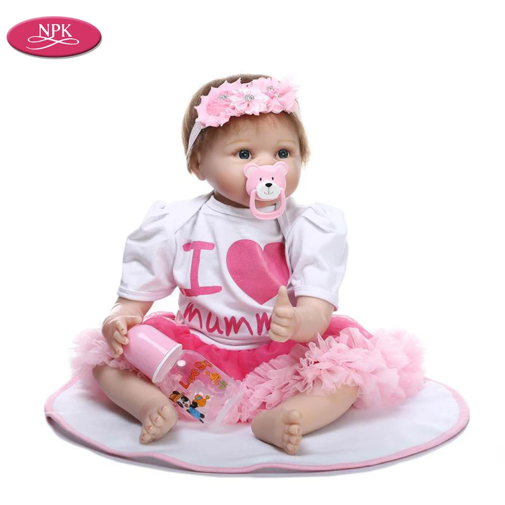 

NPK 22 Inch Silicone Reborn Babies Dolls 55 CM Lifelike Newborn Princess Girl Babies Doll Toys Fashion Children Birthday Gifts