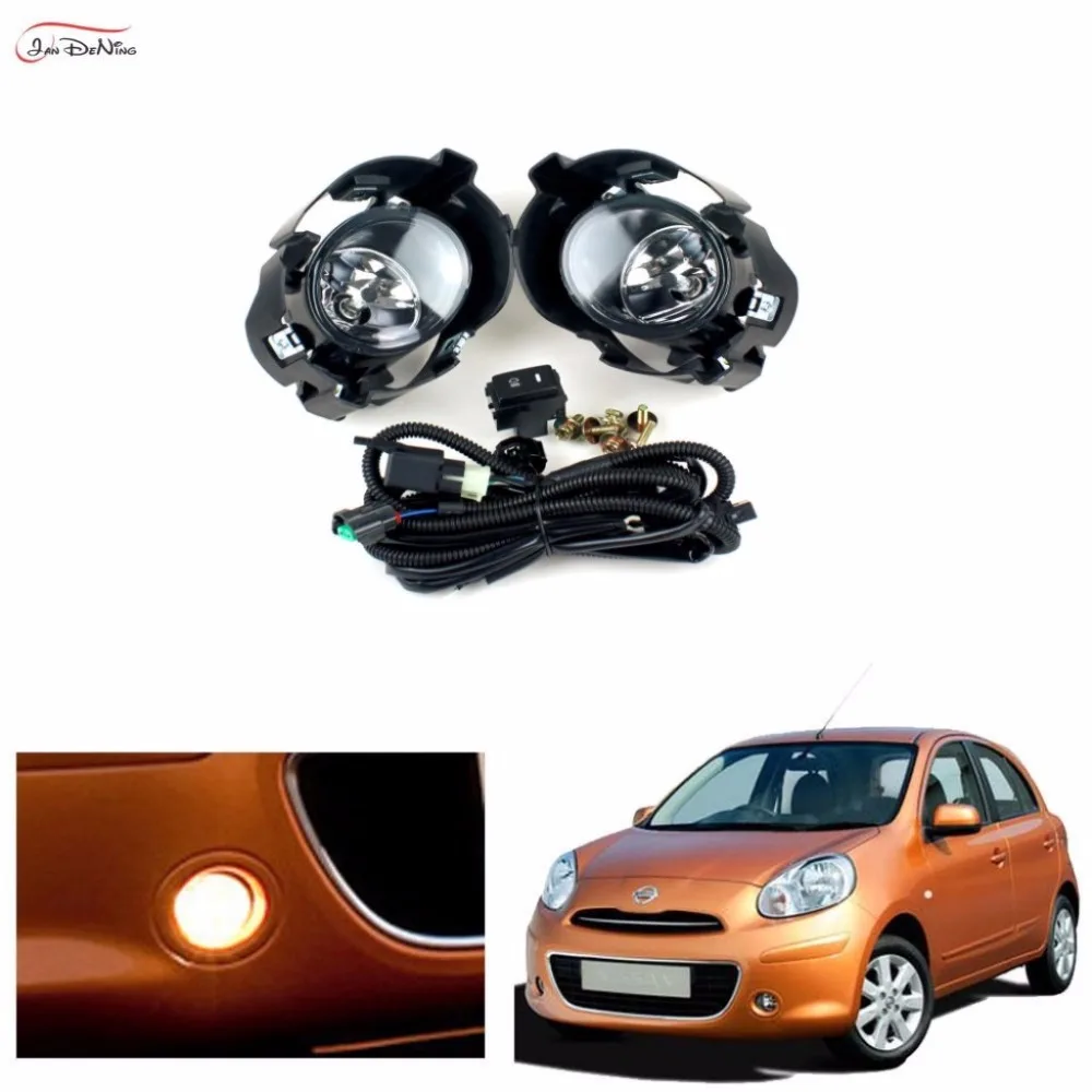 JanDeNing Автомобильные противотуманные фары для 2010 2013 NISSAN K13 MICRA / March Прозрачный
