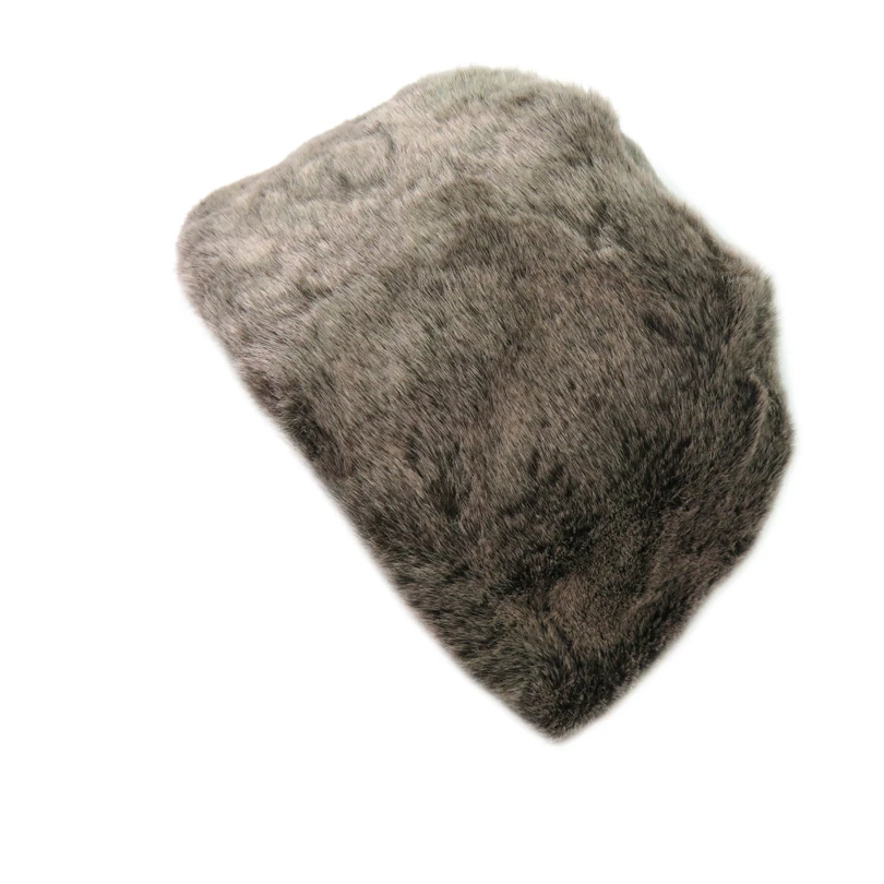 

Faux Rex Fur Cap Women Hat Winter Warm Fake Fur Caps Brown Solid Warmer Headwear Female Fur Hat Russian Headgear Beanies Gorros